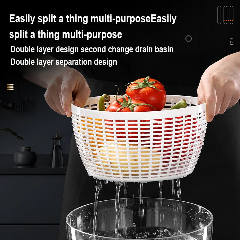 Salad Spinner Electric/Manual Vegetable Dehydrator Multifunction Food Fruit Dryer Quick Drying Drain Basket Kitchen Accessories