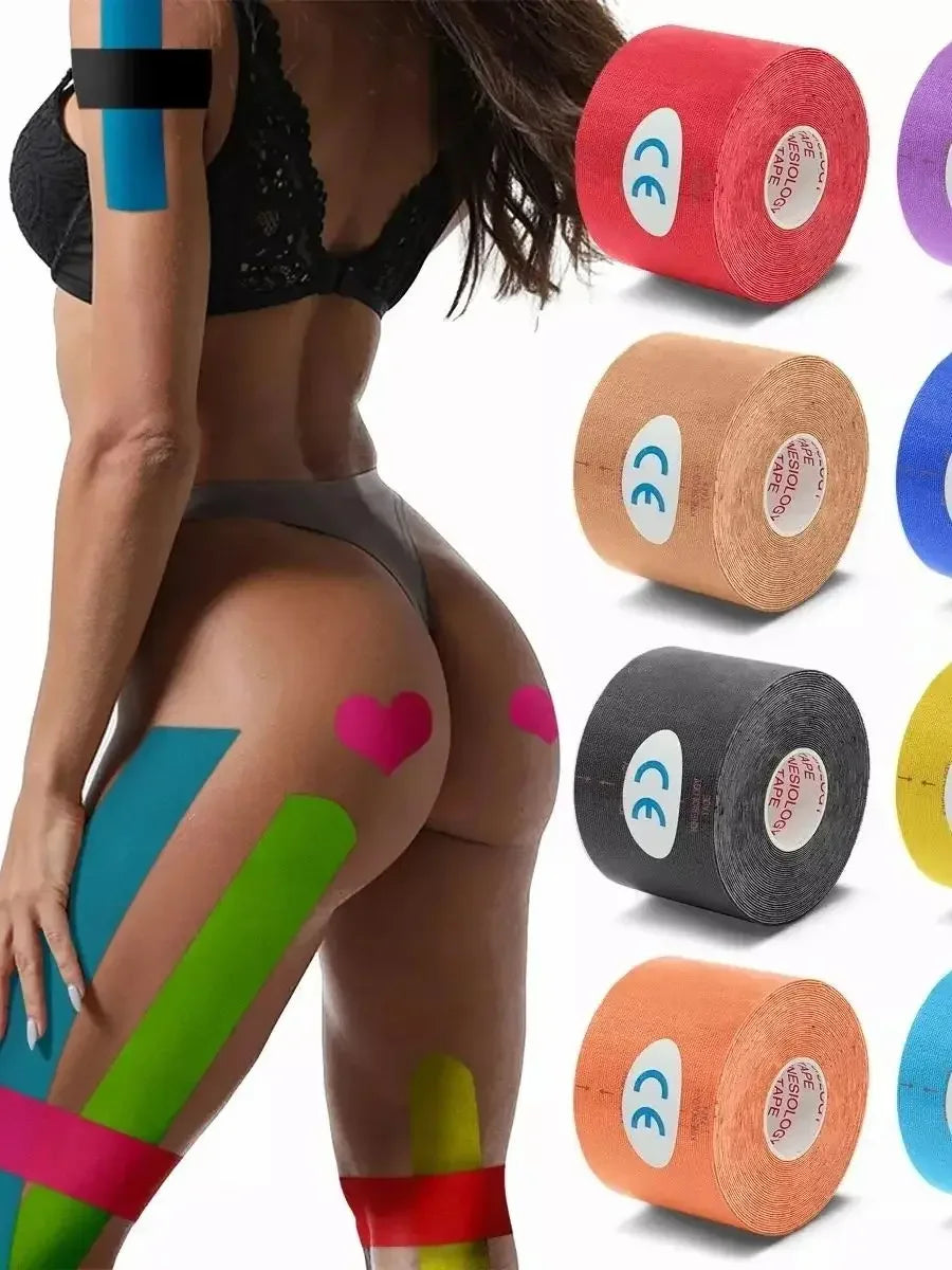 1/6pcs Breathable Cotton Kinesiology Tape Sports Elastic Roll Adhesive Muscle Bandage Knee Elbow Protector Injury Pain Care Tape