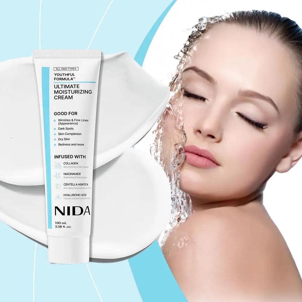 NIDA Ultimate Moisturizing Facial Cream Daily Skin Care Repairing Pores Redness Hyaluronic Acid Wrinkles Spot Korea Skin Care