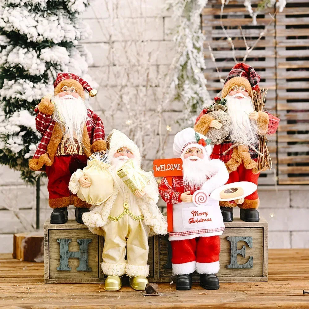 1~4PCS 2025 Christmas Decoration for Home Santa Claus Doll 30cm Navidad Party Decor Xmas Ornaments New Year Gift
