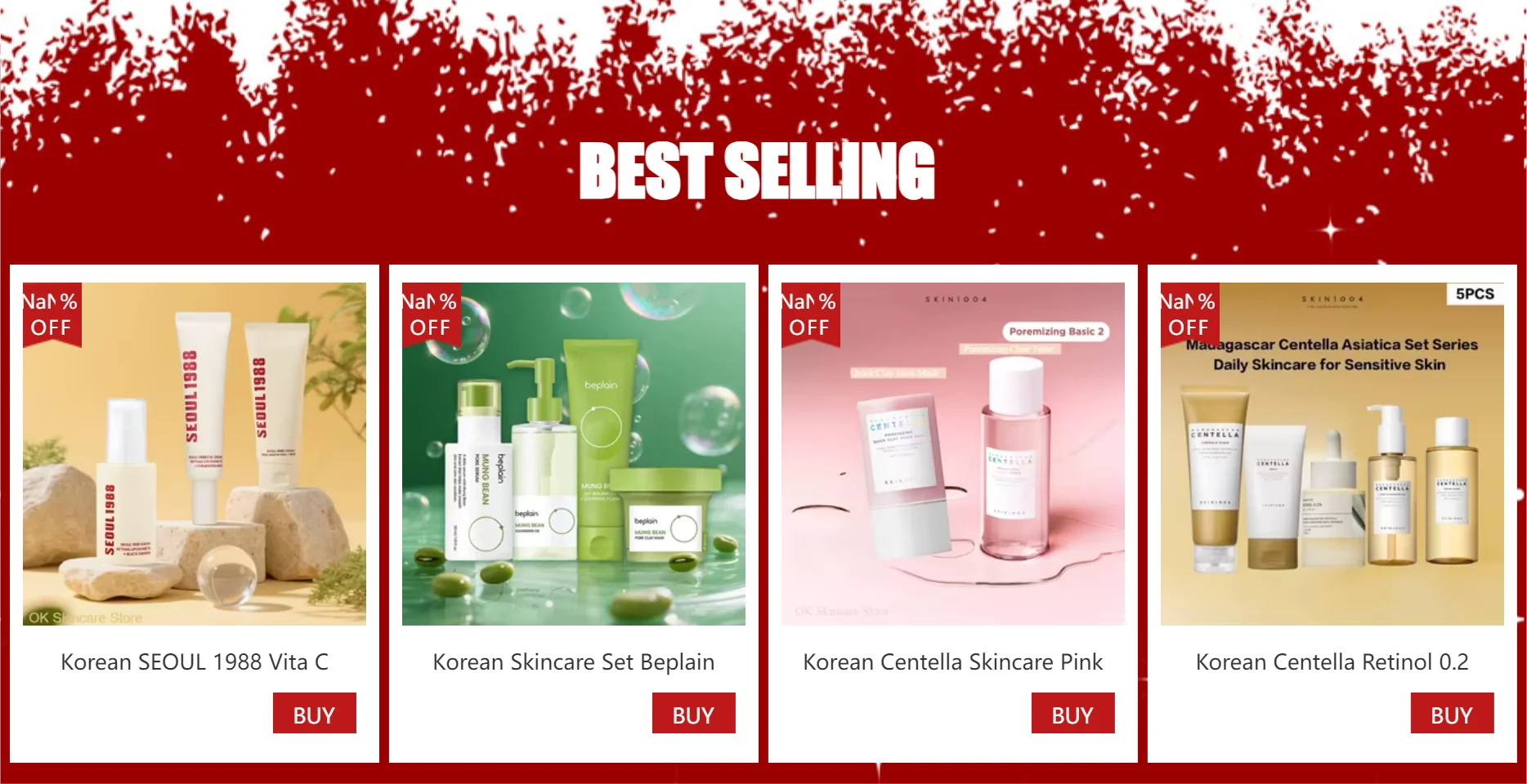 Korean Centella Pink Salt Pore Care Fresh Toner Ampoule Facial Serum Deep Cleanser and Face Cream Skincare Original Products Set