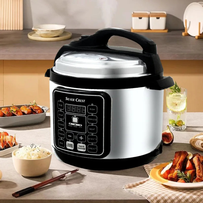 Electric Pressure Cooker 6L Large Capacity Household Multifunctional Electric Rice Cooker Intelligent Booking 3-step Timer Gears - You Offer