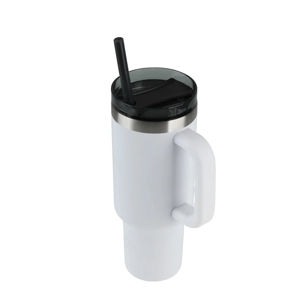 40 oz Insulated Stainless Steel Tumbler with Straw Lid Sweat-Free Durable Drinkware Hot Cold Beverages Outdoor Activities Sports - You Offer