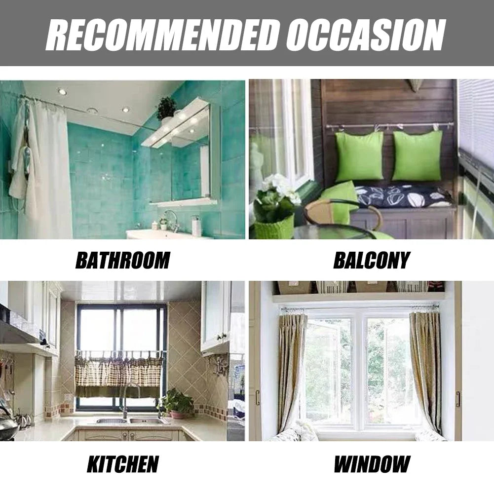 50-260CM Adjustable Curtain Rod No Drilling Telescopic Shower Curtain Pole for Balcony Bathroom Wardrobe Rod Clothes Drying Rack