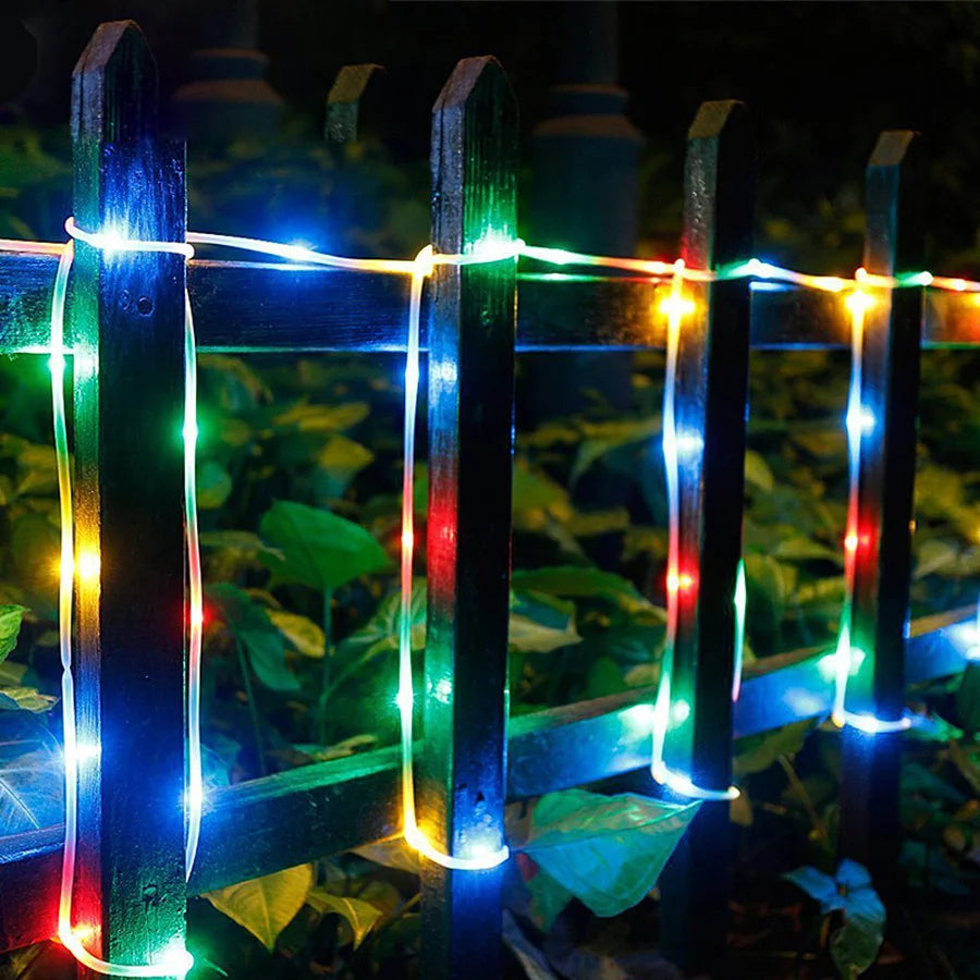 10M 20M 30M LED Tube Rope String Light Outdoor Waterproof 8 Modes Christmas Garland Fairy Lights for Garden Yard Path Tree Decor