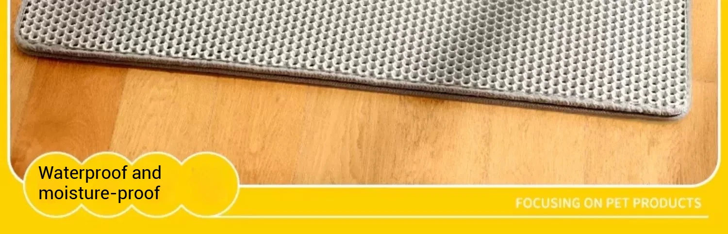 90x60CM Large Cat Litter Mat Waterproof Double Layer Non Slip Litter Box Tray Washable Durable Pet Toilet Sand Trapping Mat