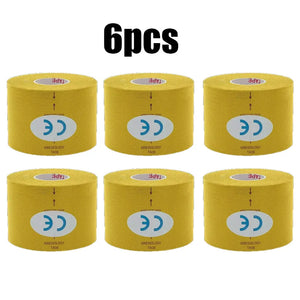 1/6pcs Breathable Cotton Kinesiology Tape Sports Elastic Roll Adhesive Muscle Bandage Knee Elbow Protector Injury Pain Care Tape