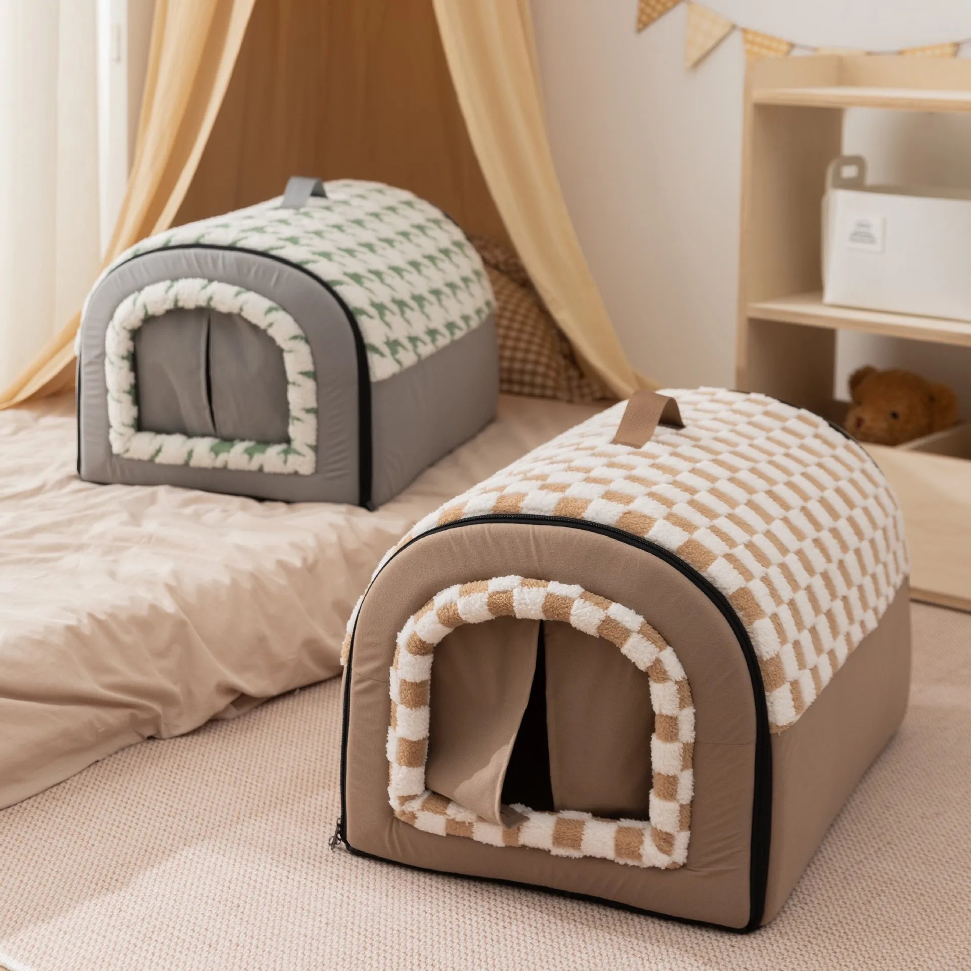 Big Dog Kennel Warm Winter Dog House Mat Detachable Washable Dogs Bed Nest Deep Sleep Tent for Medium Large Dogs House Supplies