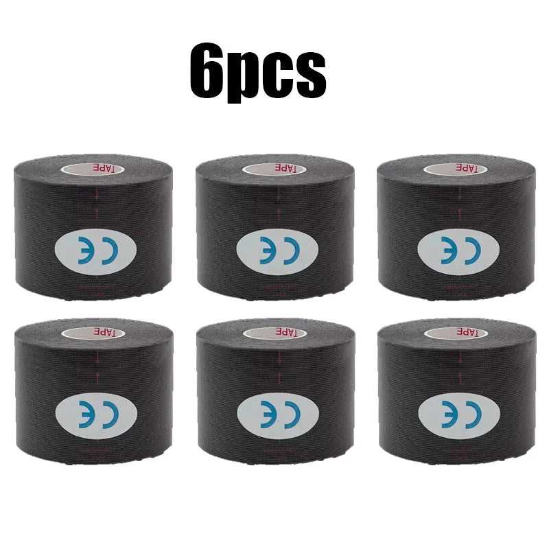 1/6pcs Breathable Cotton Kinesiology Tape Sports Elastic Roll Adhesive Muscle Bandage Knee Elbow Protector Injury Pain Care Tape