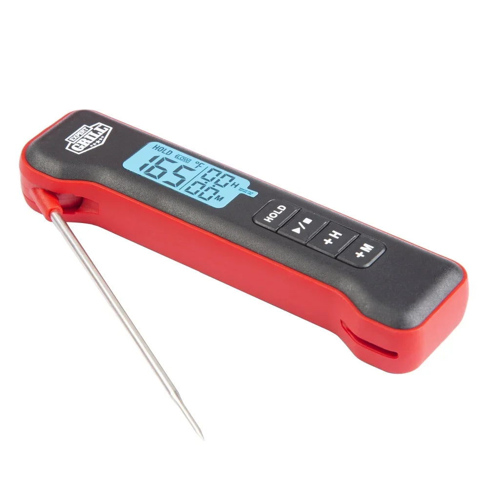 Pocket Digital Instant Read Meat Thermometer Fast Accurate Temperature Reading Grill BBQ Timer Soft Grip Stainless Steel Probe - You Offer
