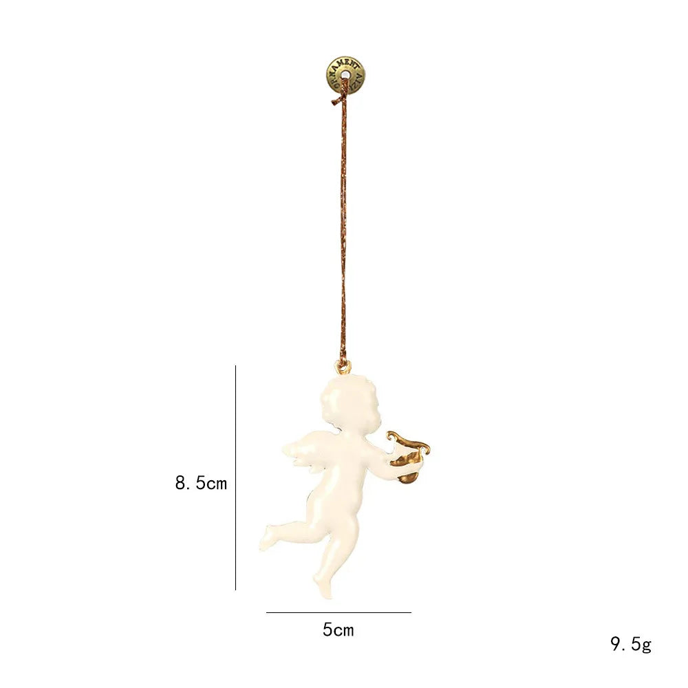 Nordic Christmas Hanging Decoration Cartoon Soldiers Angel DIY Drop Ornaments Double-sides Iron Art Xmas Tree Ornament