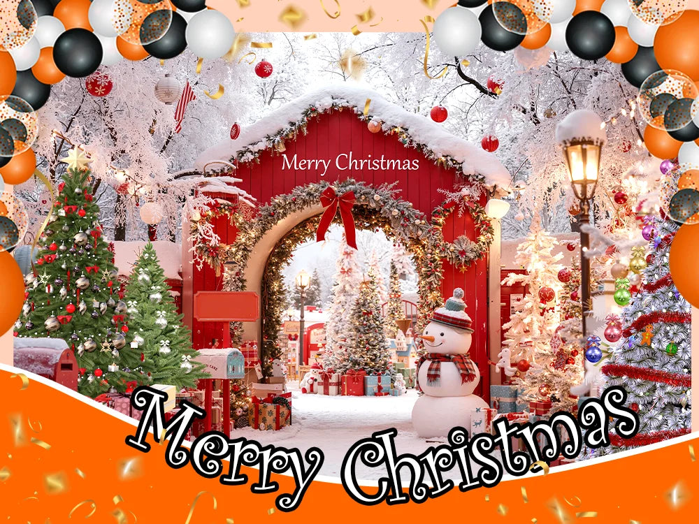 Dewprint Christmas Backdrop Background Banner Fireplace Theme Winter Xmas Tree Indoor Decor Family Holiday Party Portrait Photo