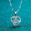 PT950 Heart-Shaped Lady Pendant Necklace with Moissanite Diamond Short Section Lockbone Chain Female Jewelry Accessory - You Offer