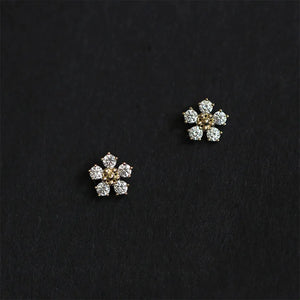 925 Silver Needle Mini Leaf Flower Earrings Children's Student Earrings Classic Simple Jewelry - You Offer