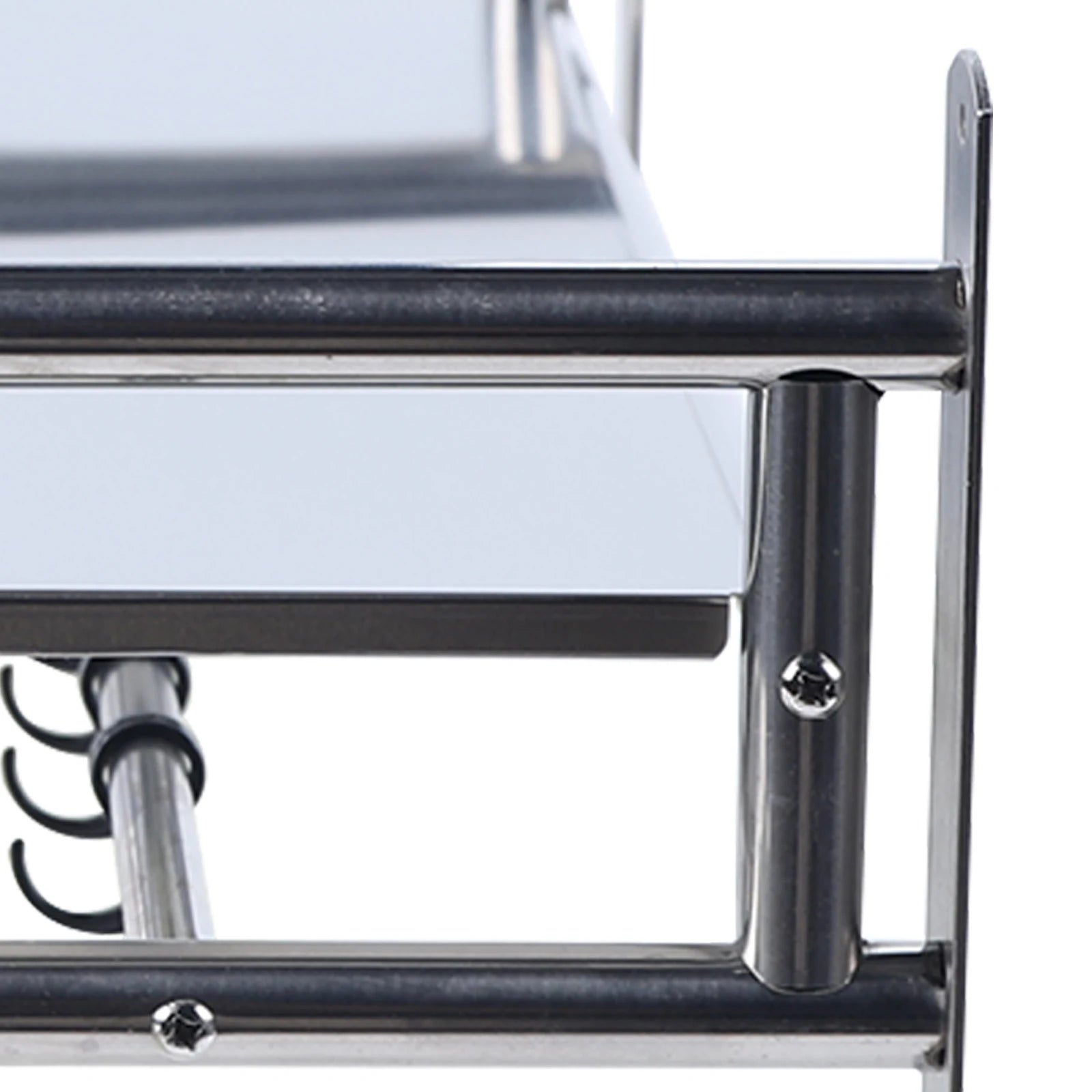 Microwave Stand, 2-Tier Adjustable Wall-Mounted, Stainless Steel, Ideal for Kitchen and Bathroom, Modern Design for Space Saving - You Offer