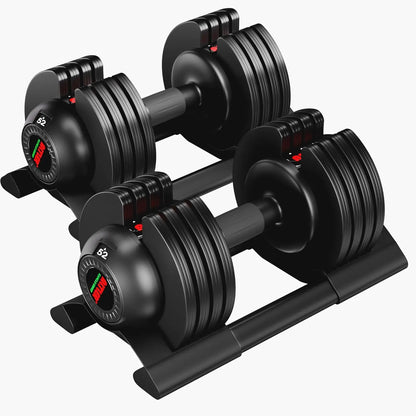Dumbbell,22LBS 44LBS 52LBS Dumbbell Set with Tray for Fitness, Fast Adjust Weight by Turning - You Offer