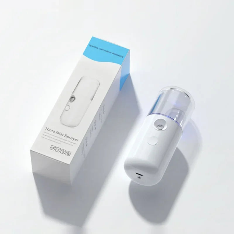 Mini Facial Nano Mist Sprayer Handy Nano Cool Spray Face Mister Steamer ,Moisturizing and Hydrating for Skin Care, Makeup