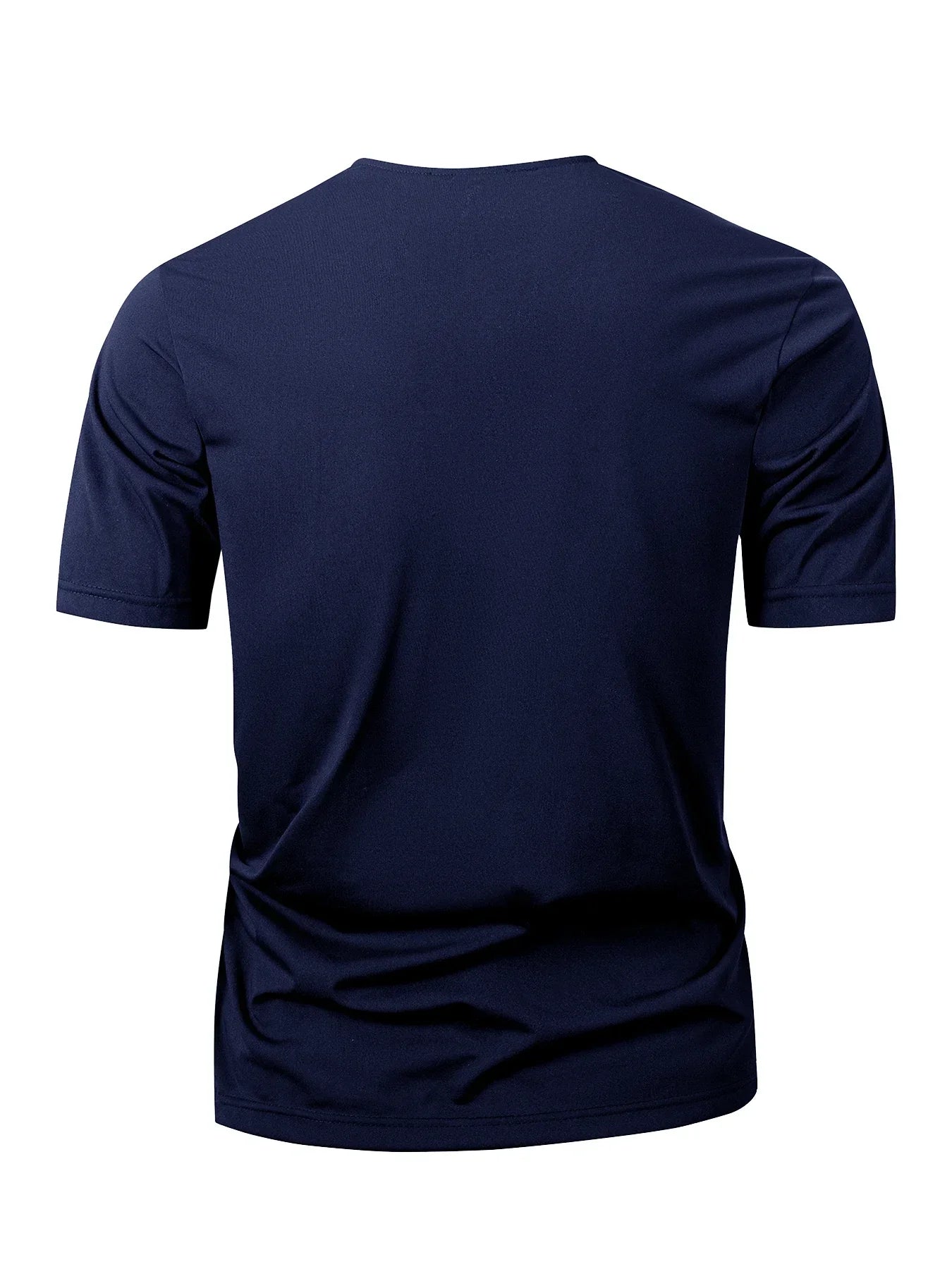 Summer Men's Solid Color T-shirt Short Sleeve Zipper Collar T Shirt Relaxed Breathable Casual Street Wear New Men's Top