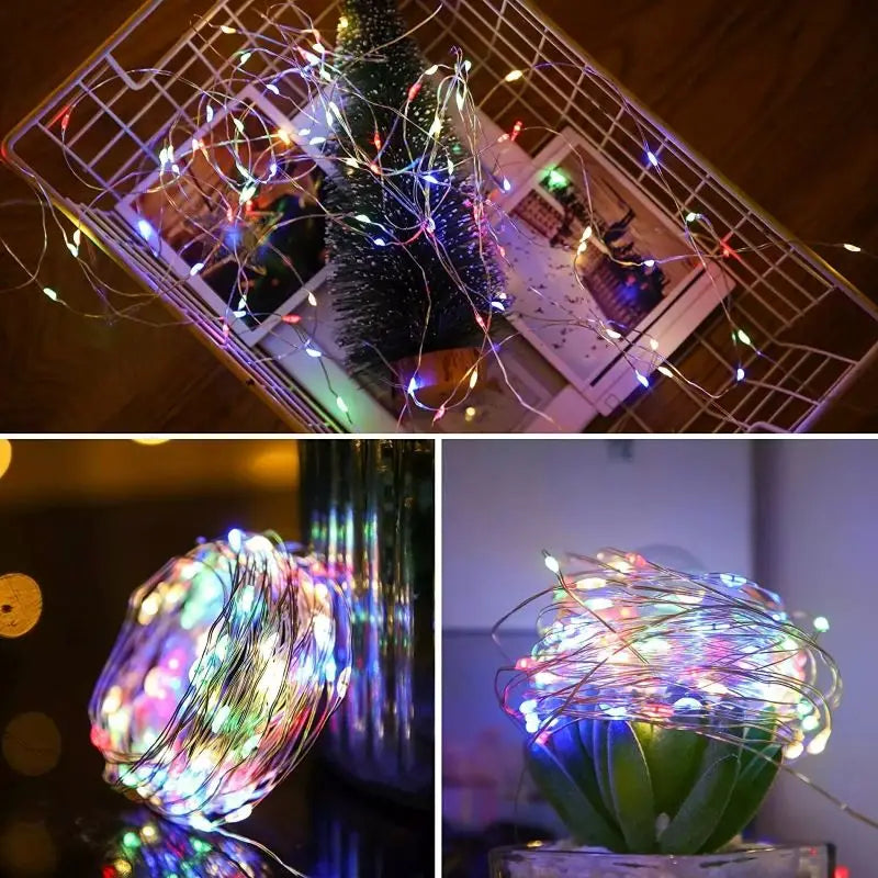 1/2 PCS Outdoor Waterproof Solar Light String 50/100/200/300 LED Waterproof 8 Modes Copper Wire Solar Fairy Light