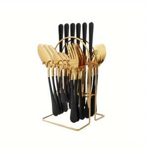 24-Piece Stainless Steel Cutlery Set Knives, Forks, Spoons & Teaspoons - Durable Stylish Design - Perfect for Home Dining - You Offer