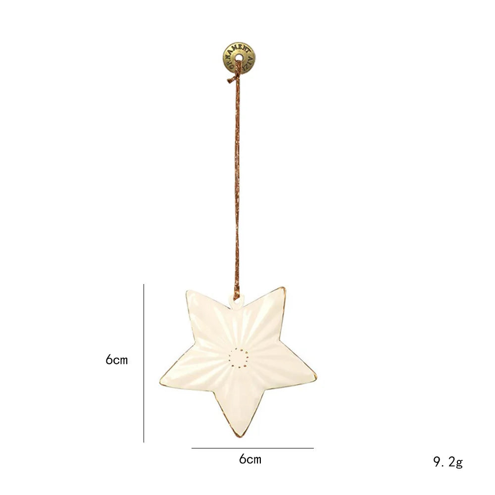 Nordic Christmas Hanging Decoration Cartoon Soldiers Angel DIY Drop Ornaments Double-sides Iron Art Xmas Tree Ornament