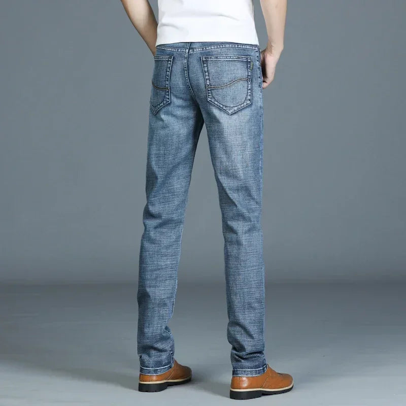 Mens High Quality Jeans Fashion Straight Denim Pants Men Classic Casual Jeans Male Plus Size Denim Trousers Ripped Jeans 28-40 - You Offer