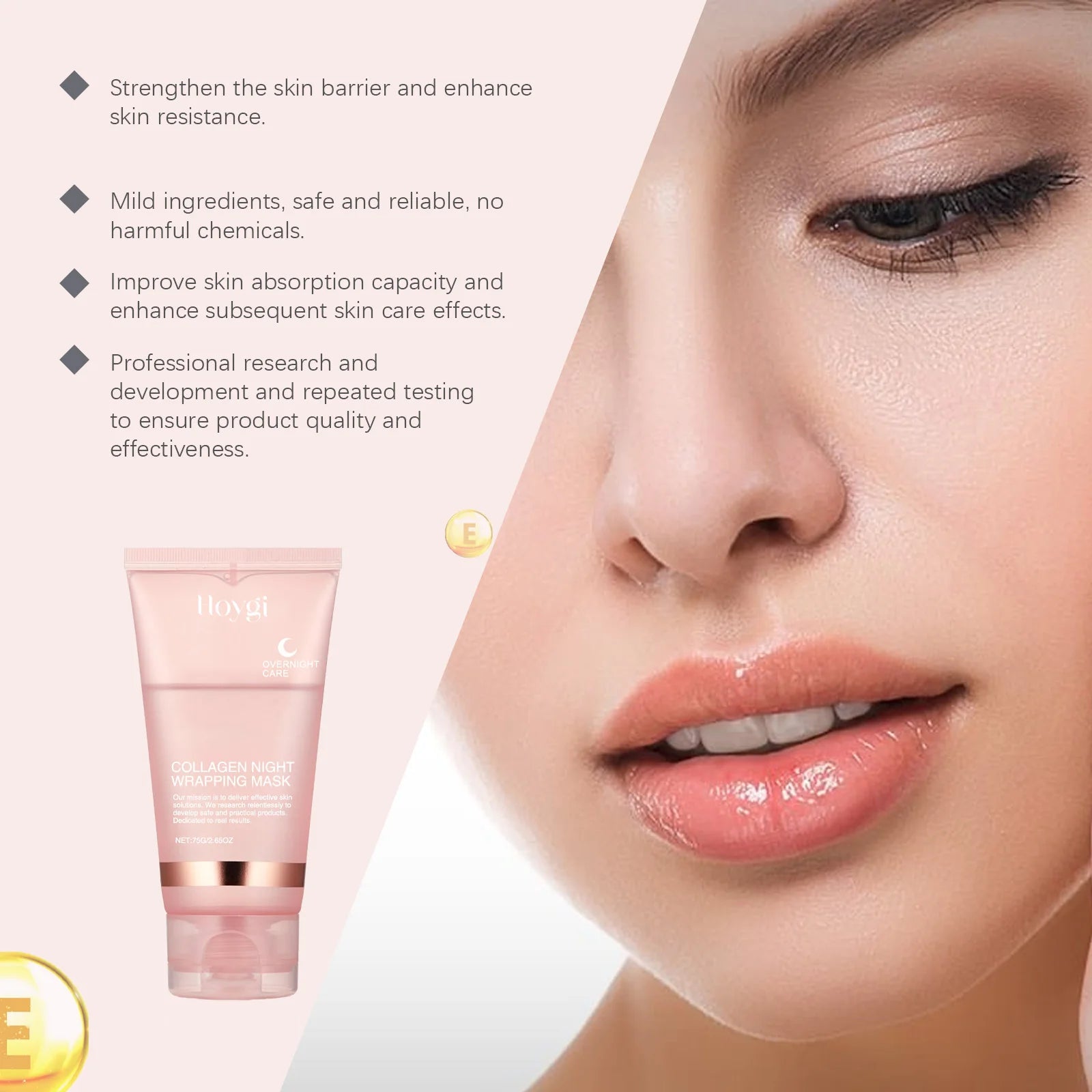 Collagen Peel-off Mask Deep Hydrating Firming Fade Fine Lines Shrink Pores Brightening Overnight Wrapping Mask Face Skin Care