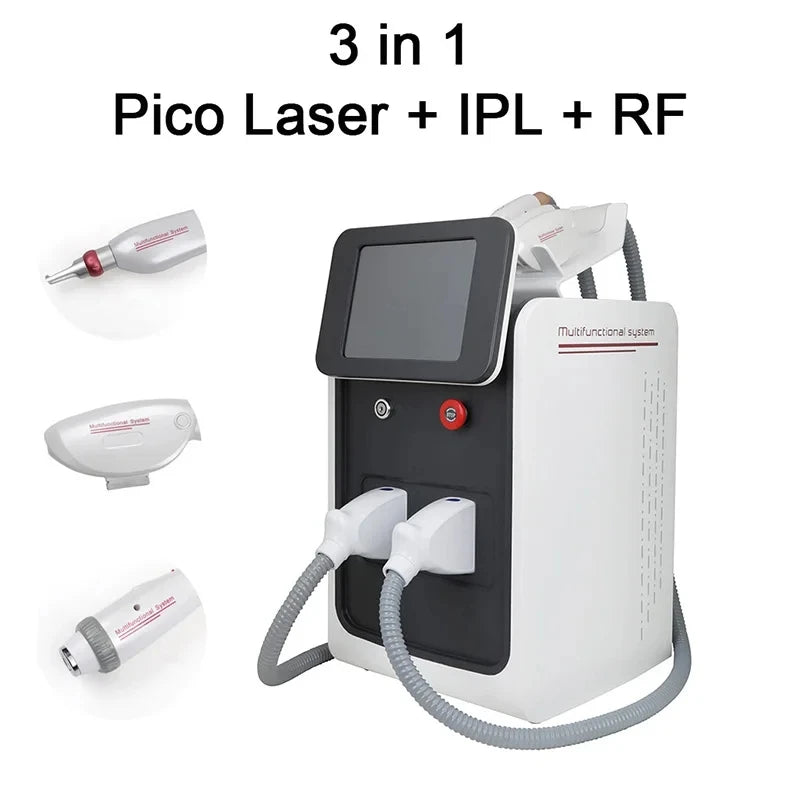 NEW 2025 Trend 3 In 1 Portable Multifun ction Beauty Machine Laser Hair Tatoo Removal Machine IPL+RF+Nd Yag Laser Machine