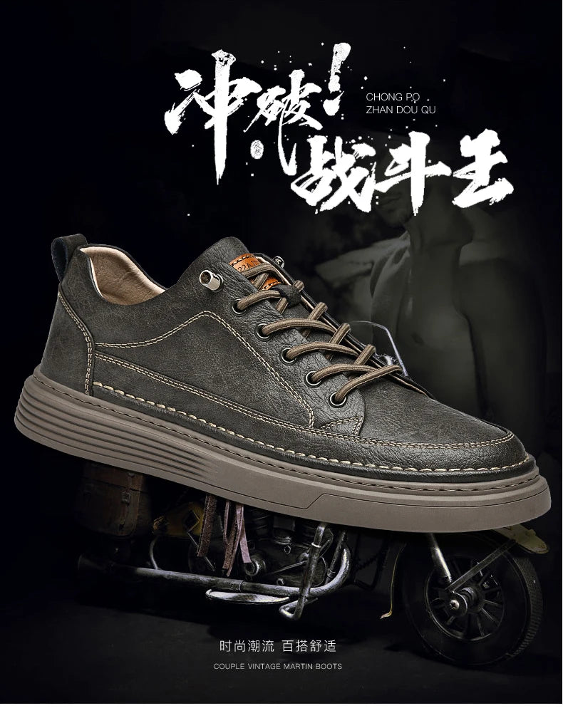 Fashion Handmade Brand Men Casual Shoes Genuine Leather Men Flats Soft Oxford Shoes Luxury Quality Outdoor Shoes Men Sneakers