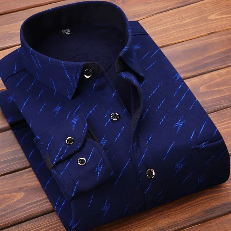 Autumn and Winter New Fashionable Plush Thick Warm Checkered Shirt for Men's Casual Loose Sports Large Size High Quality Shirt