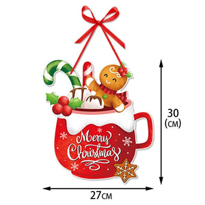 Christmas Decoration Door Hanger New Year Party Santa Claus Snowman Pendants Xmas Tree Hanging Oranment Home Christmas Decor