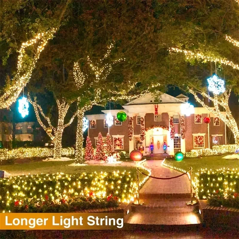 Led Solar Fairy String Lights 8 Modes Christmas Led Light Outdoor Garden Patio Wire Garland Light Christmas Lights