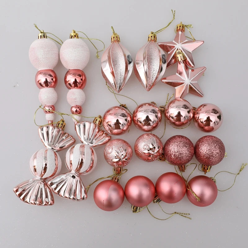 29/20Pcs Christmas Tree Balls Hanging Pendant Candy Cane Pine Cone Ornament Set Christmas Home Decoration 2026 Navidad New Year