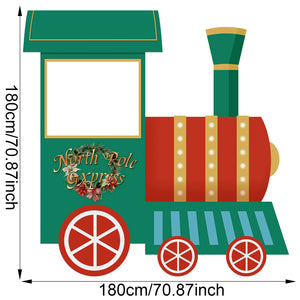 Christmas train hollow background cloth Xmas decoration 2025 Xmas Holiday North pole garland Navidad Natal New Year Gift 2026