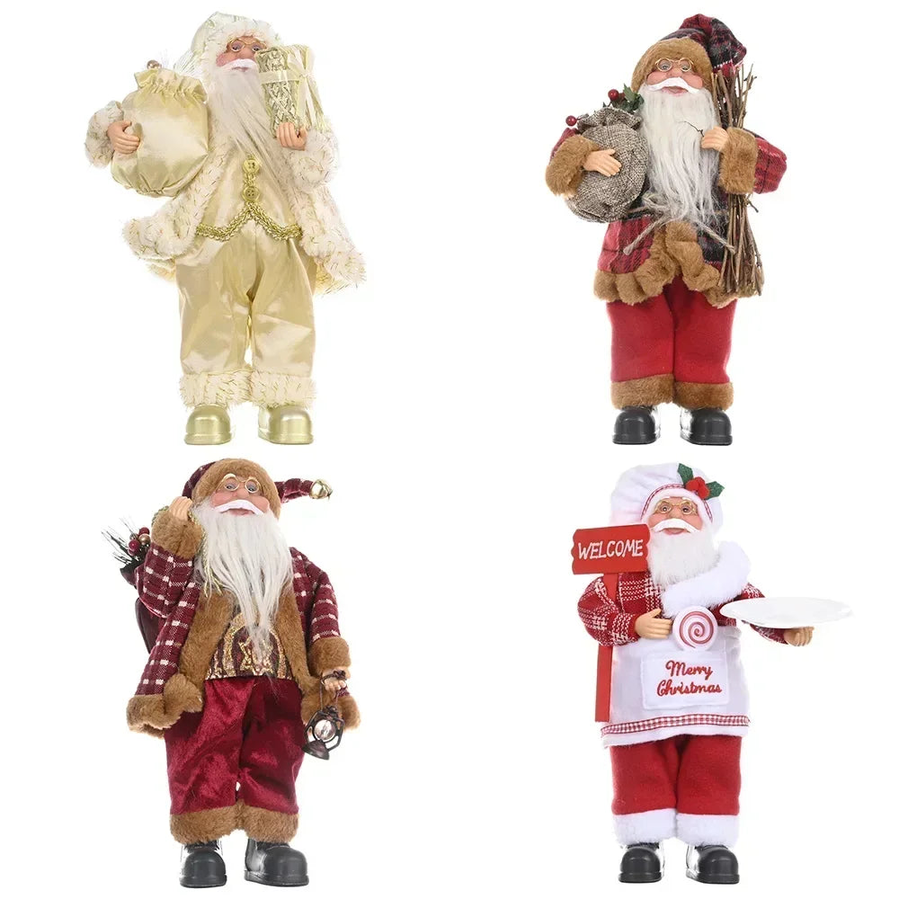 1~4PCS 2025 Christmas Decoration for Home Santa Claus Doll 30cm Navidad Party Decor Xmas Ornaments New Year Gift