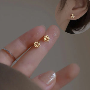 925 Silver Needle Mini Leaf Flower Earrings Children's Student Earrings Classic Simple Jewelry - You Offer