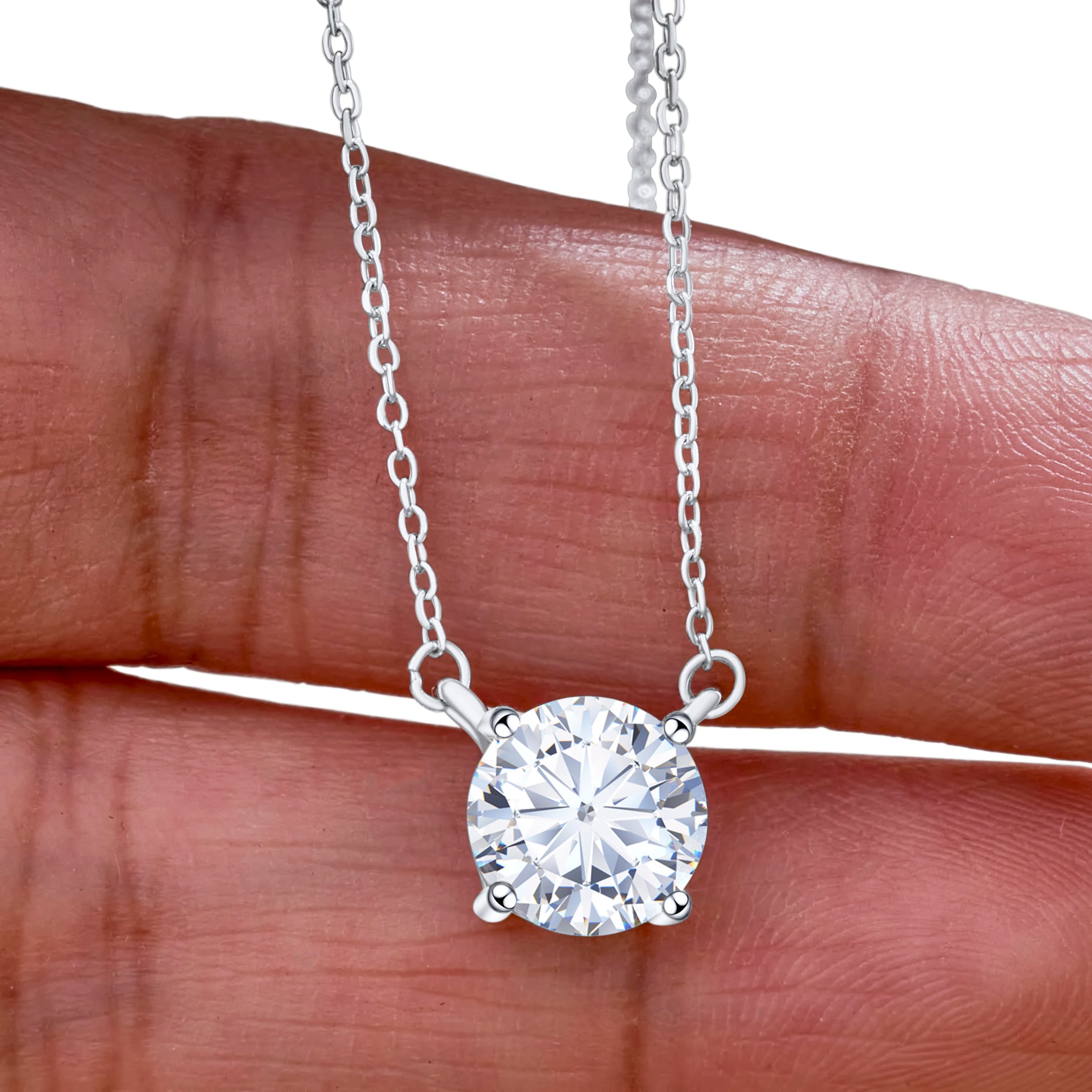 Moissanite Dia 6.5mm 0.5-5CT Woman Pendant Sier Necklace For Women Chains Party Bridal Fine Jewelry 925sterling Silver Necklace - You Offer