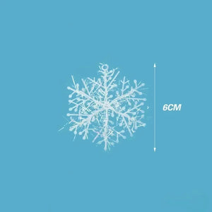 White Christmas Snowflakes Xmas Tree Hanging Pendant Artificial Plastic Glitter Snow Flake Home DIY New Year Wreath Decoration