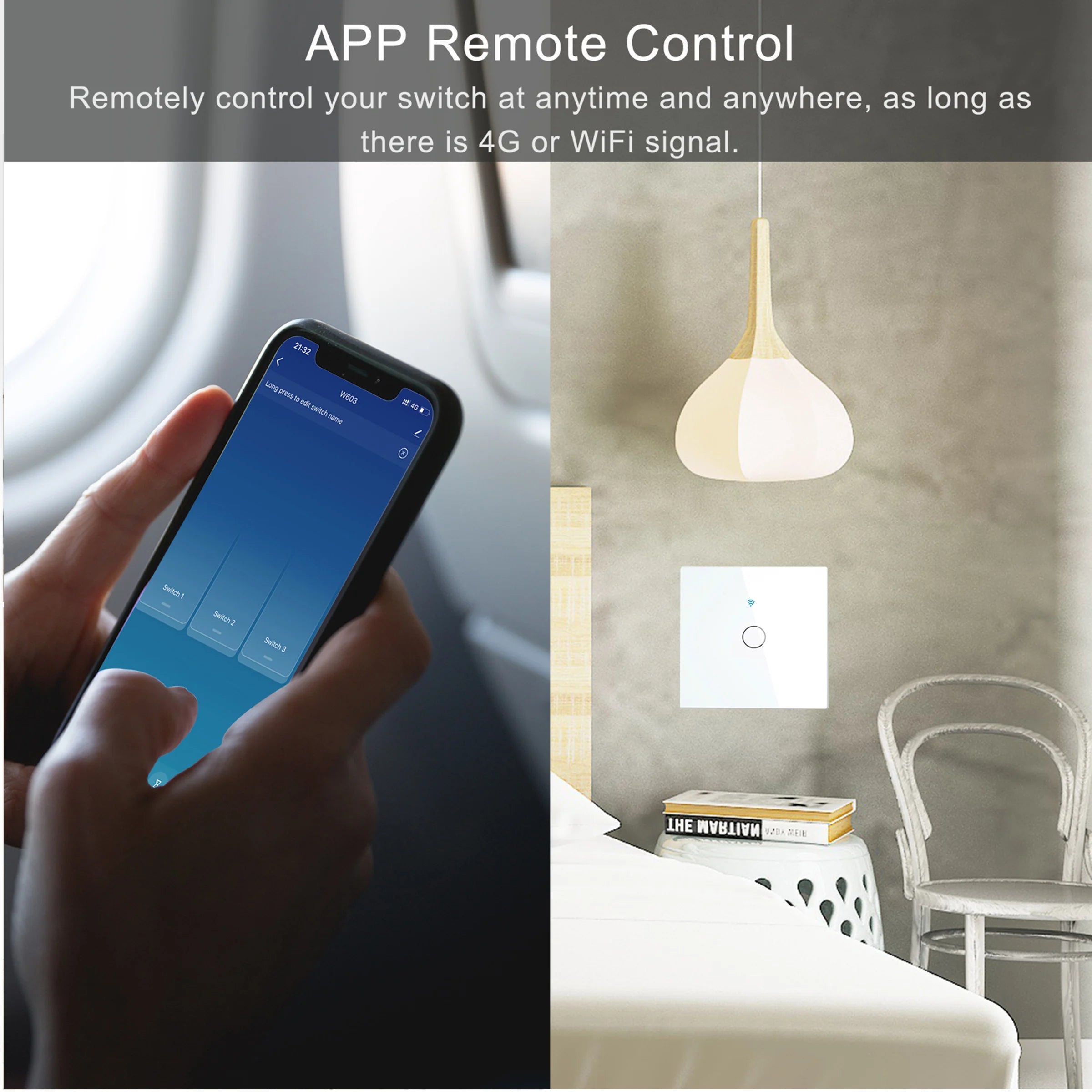 EU Smart Switches 1/2/3Gang Tuya Wifi Touch Light Switch Wall Sensor Switches Smart Life For Alexa Google Home 433RF Remote