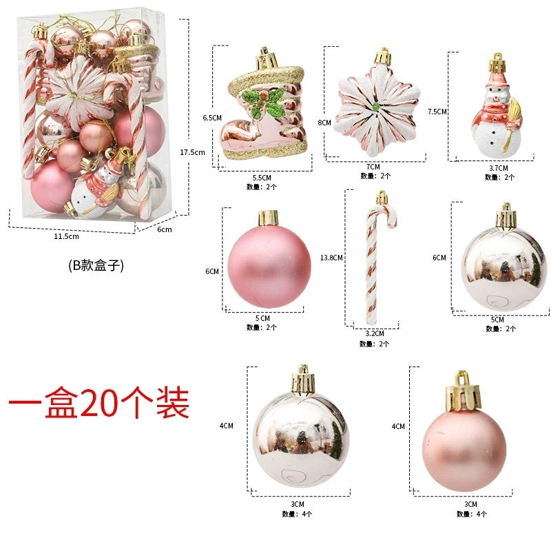 29/20Pcs Christmas Tree Balls Hanging Pendant Candy Cane Pine Cone Ornament Set Christmas Home Decoration 2026 Navidad New Year