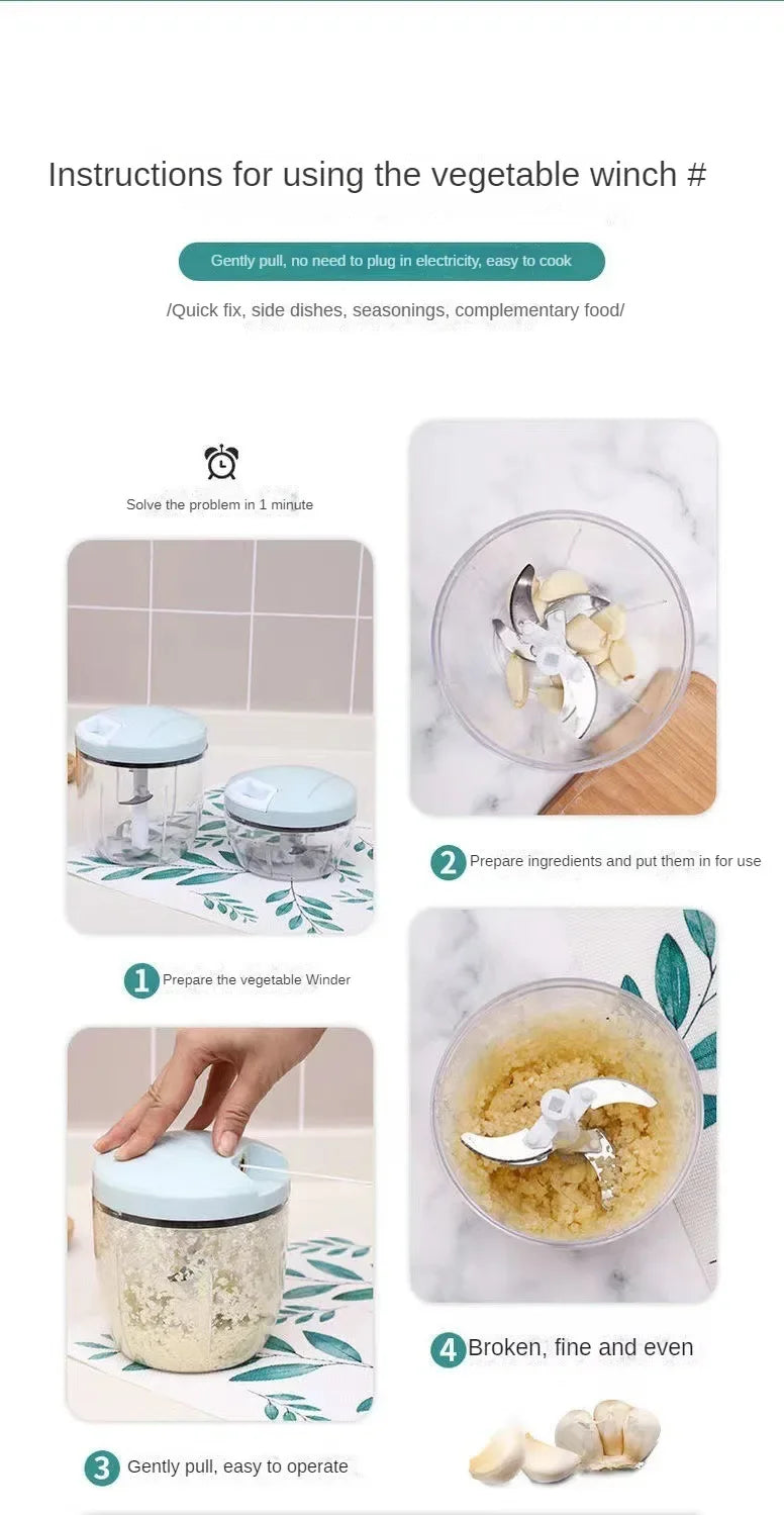 Manual Fruit Vegetable Chopper Hand Twist Pull Food Cutter Onion Nuts Grinder Mincer Shredder Garlic Cutter Kitchen Accessories
