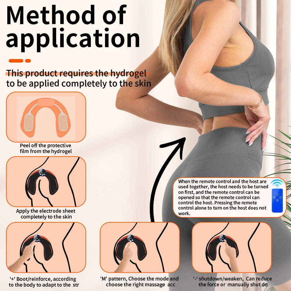 Wireless EMS Body Sculptor - Rechargeable Butt Trainer 29 Levels 8 Modes Dual-Channel Muscle Toner for Gym & Home Workout
