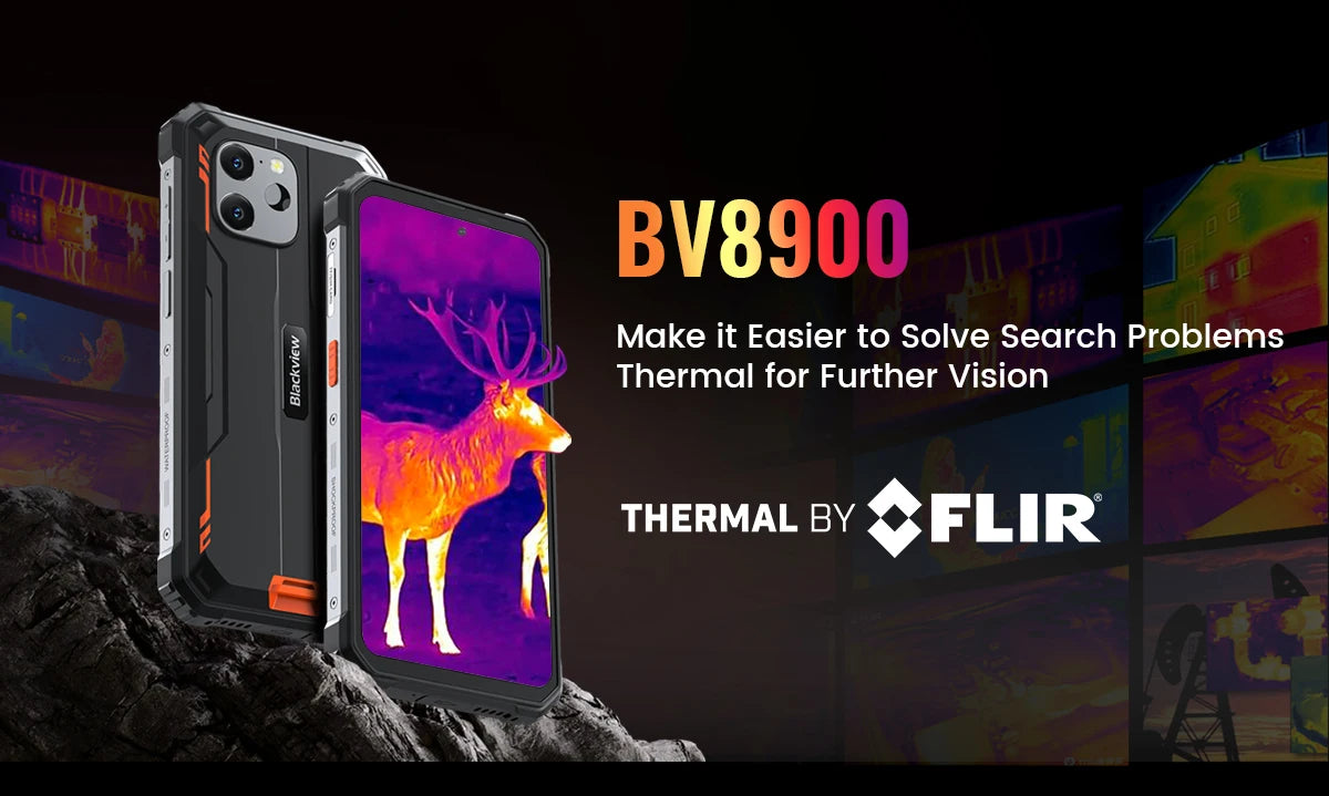 [World Premiere] Blackview BV8900 Rugged Smartphone Android 13 6.5'' Display 16GB 256GB Helio P90 Mobile Phone Thermal Cellphone