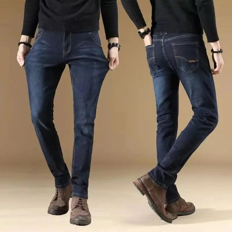 2025 Spring/Summer New Men's Jeans Micro Elastic Loose Straight Tube Business Casual Men's Pants Boutique Denim Series - You Offer