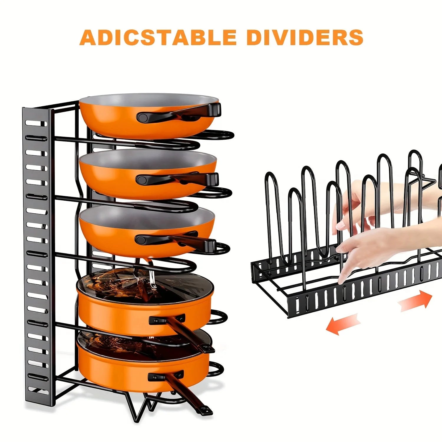 2 Pack Pot Rack, Pot Rack Organizers, Kitchen Organization & Storage Rack, Adjustable Pot Lid Holders & Pan Rack - You Offer