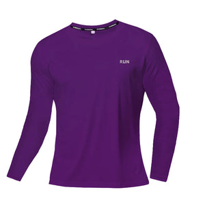 Summer Ice Silk Long Sleeve T-Shirt Men 2025-26 New Quick Dry Breathable Air Conditioning Outdoor Sun Protection Running Outer Wear