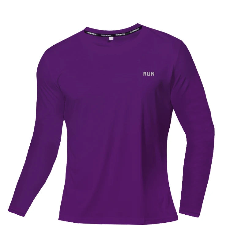 Summer Ice Silk Long Sleeve T-Shirt Men 2025-26 New Quick Dry Breathable Air Conditioning Outdoor Sun Protection Running Outer Wear