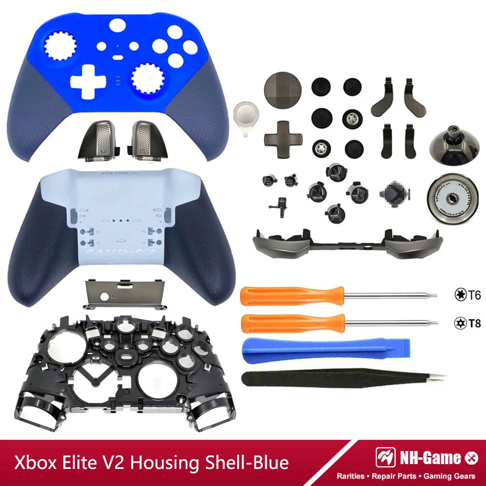 Replacement Housing Shell Kit For Xbox Elite Series 2 Controller Front Case Back Cover LB RB Bumper Button Grips Carry Bag