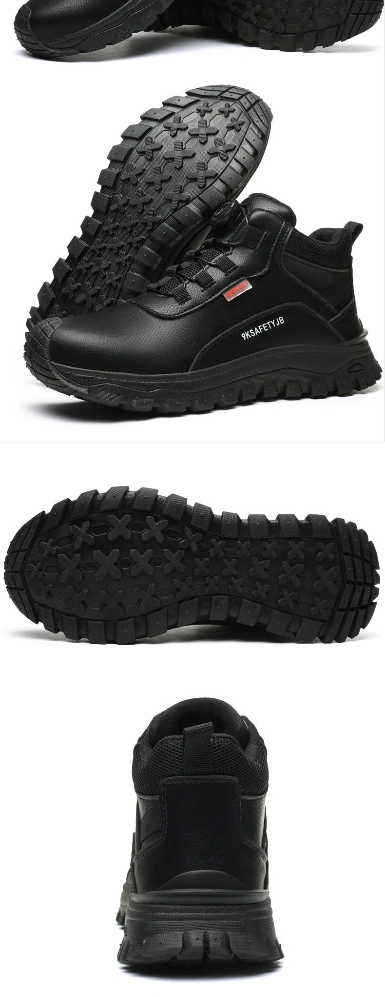 Rotating Button Indestructible Shoes Safety Boots Men Steel Toe work Boots Waterproof Non-slip Puncture-Proof Protective Shoes