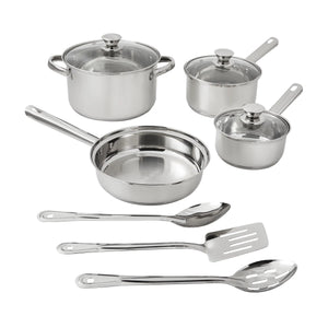10-Piece Nonstick Stainless Steel Cookware Set for Durability and Style for Everyday Homemaking - You Offer